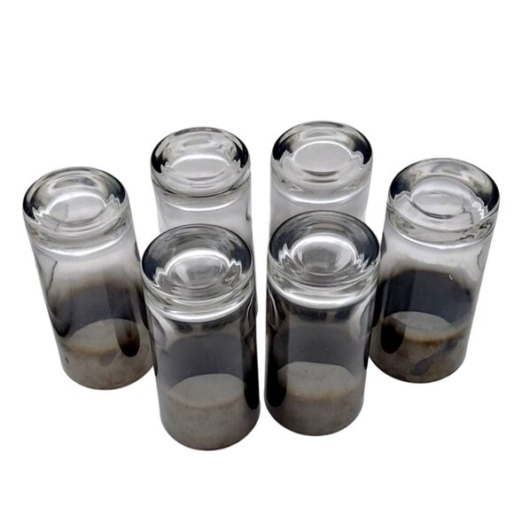 Vintage MCM Silver Mercury Fade Highball Tom Collins Tumblers Ombre Set Of 6 - Picture 4 of 6